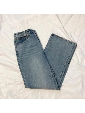 Cider Light Wash High Waisted Wide Leg Jeans